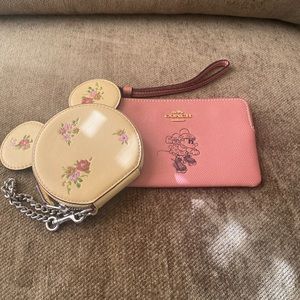 Coach Limited Edition Mini Mouse Coin Purse with Matching Wristlet